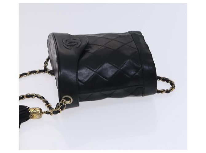 CHANEL Borsa a Spalla Matelassé con Catena in Pelle di Agnello Nera CC Auth bs23838 Nero - vista 5