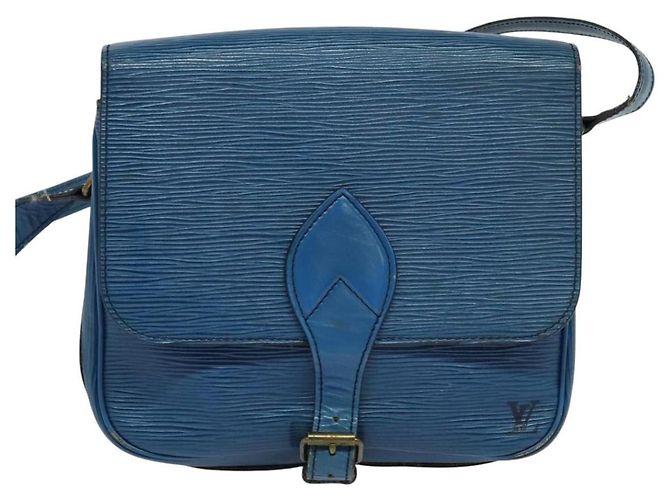 LOUIS VUITTON Epi Cartouchiere MM Borsa a Spalla Blu M52245 LV Auth MY384 - vista 13