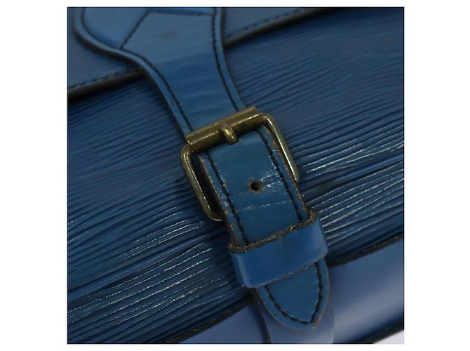 LOUIS VUITTON Epi Cartouchiere MM Borsa a Spalla Blu M52245 LV Auth MY384 - vista 9