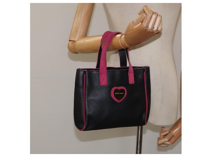 Bulgari Borsa a mano in pelle nera BVLGARI Auth hk2396 Nero - vista 20
