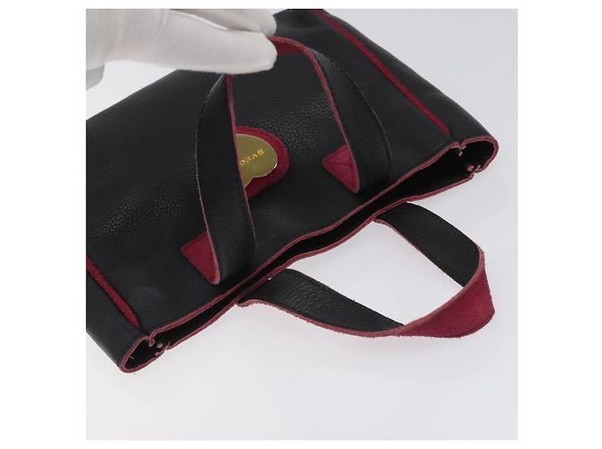 Bulgari Borsa a mano in pelle nera BVLGARI Auth hk2396 Nero - vista 6