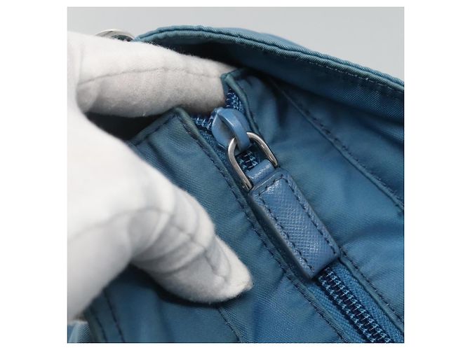 PRADA Borsa a mano in nylon blu Auth MY446 - vista 15