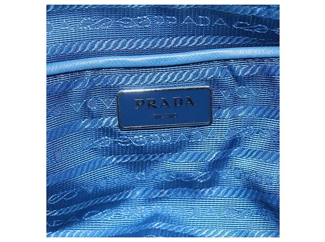 PRADA Borsa a mano in nylon blu Auth MY446 - vista 16