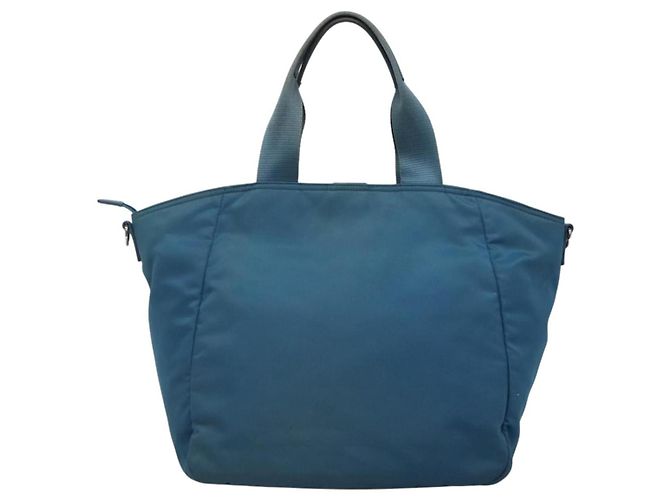 PRADA Borsa a mano in nylon blu Auth MY446 - vista 3