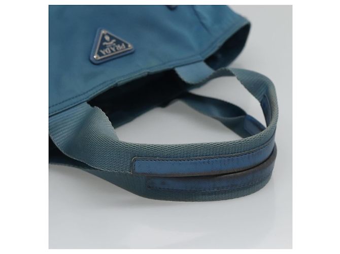 PRADA Borsa a mano in nylon blu Auth MY446 - vista 7