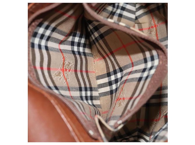 Autre Marque Borsa a spalla in pelle marrone Burberrys Auth ti2945 - vista 19