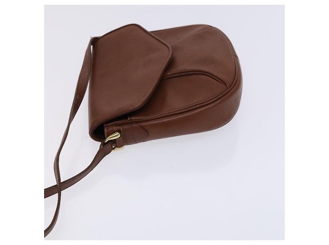 Autre Marque Borsa a spalla in pelle marrone Burberrys Auth ti2945 - vista 5