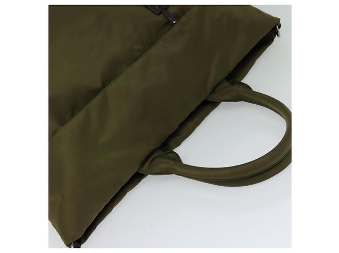 PRADA Borsa a mano in nylon 2 vie khaki Auth ac3713 Cachi - vista 6
