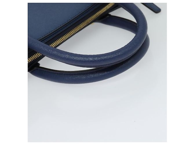Borsa MCM in pelle Safiano 2 vie blu oro Auth BA863 D'oro - vista 8