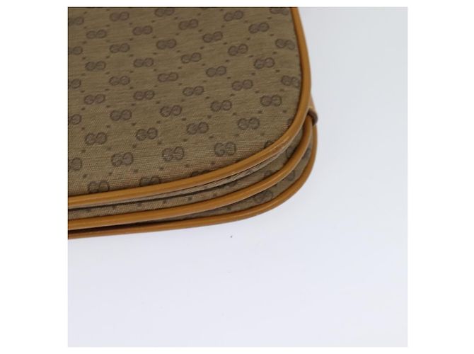 Gucci Borsa a spalla Micro GG Supreme in PVC Marrone Oro Auth BA959 D'oro - vista 13