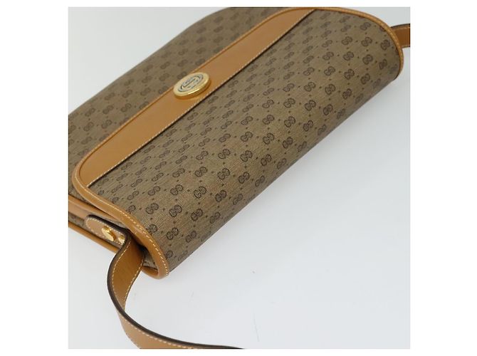 Gucci Borsa a spalla Micro GG Supreme in PVC Marrone Oro Auth BA959 D'oro - vista 6