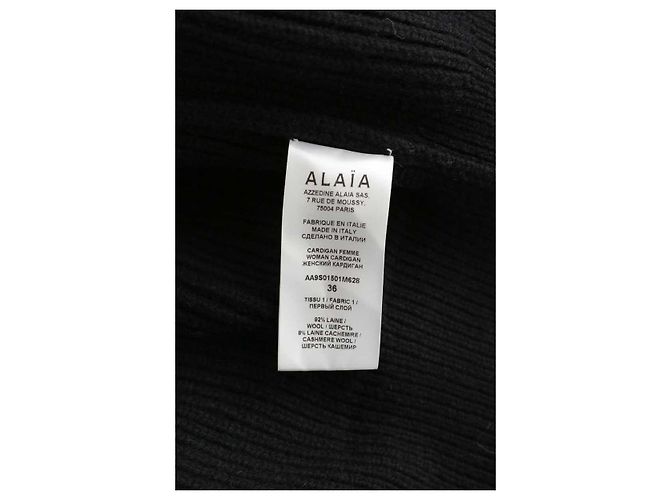 Alaïa Schwarzer Wollcardigan - Ansicht 6