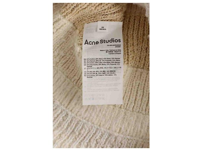 Acne Mini falda de algodón crema Crudo - vista 6