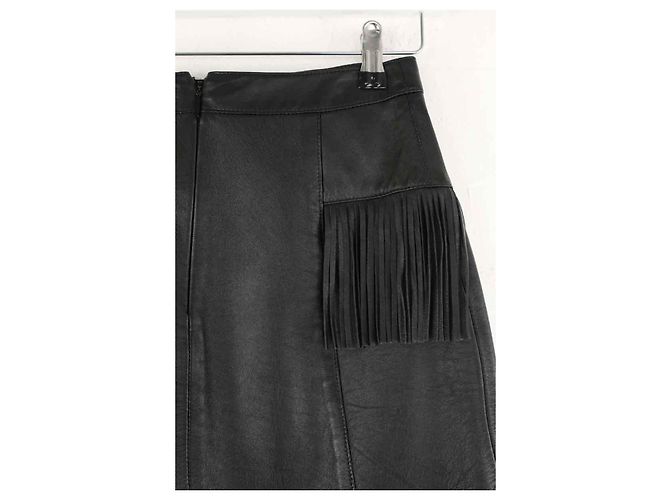 Saint Laurent Mini falda de cuero negra Negro - vista 4