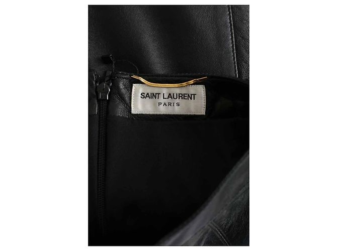 Saint Laurent Mini falda de cuero negra Negro - vista 5