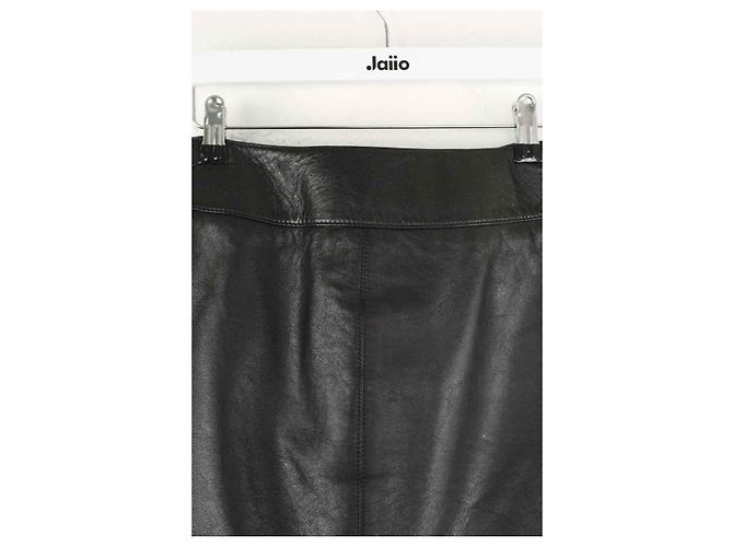 Saint Laurent Mini falda de cuero negra Negro - vista 4