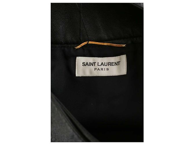 Saint Laurent Mini falda de cuero negra Negro - vista 5