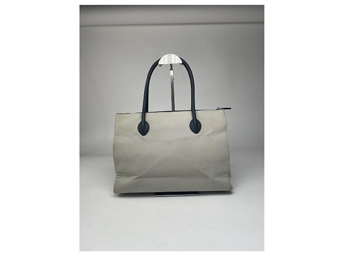 Vintage Miu Miu Canvas Tasche Creme Schwarz Beige - Ansicht 5