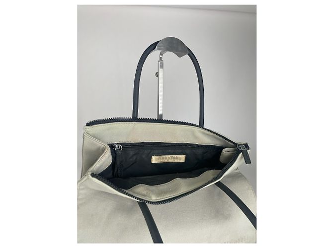 Vintage Miu Miu Canvas Tasche Creme Schwarz Beige - Ansicht 8
