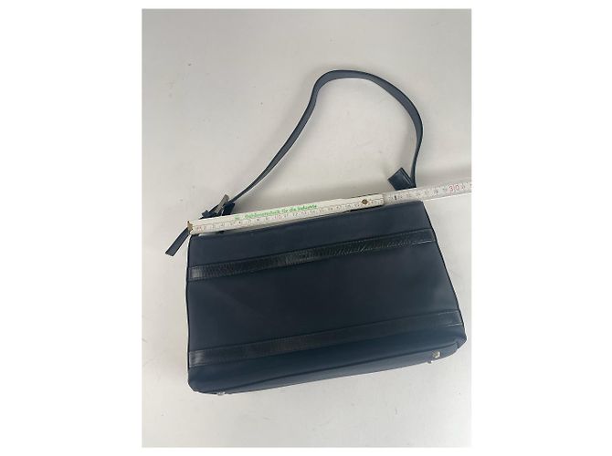 Vintage Courreges Leder Tasche Schwarz - Ansicht 12