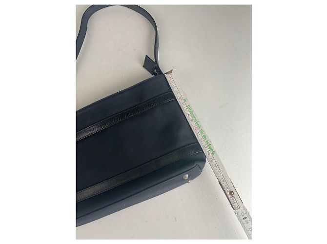 Vintage Courreges Leder Tasche Schwarz - Ansicht 13