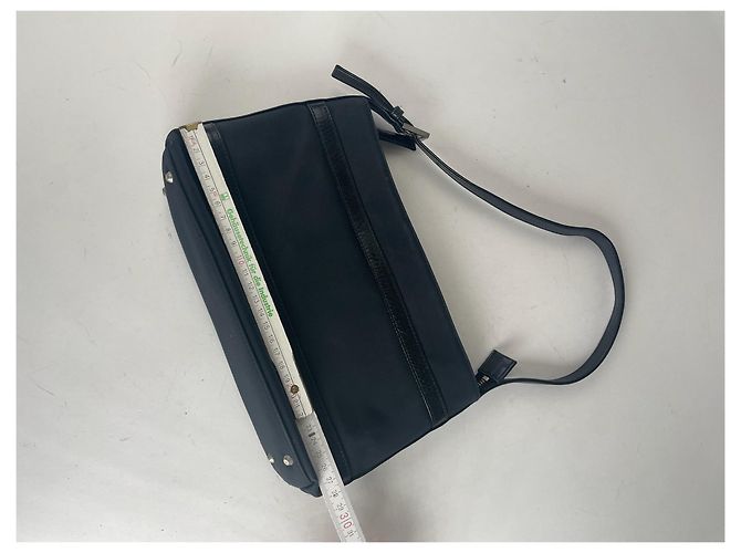 Vintage Courreges Leder Tasche Schwarz - Ansicht 15