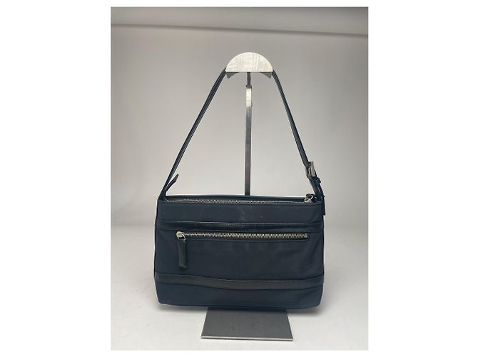 Vintage Courreges Leder Tasche Schwarz - Ansicht 2