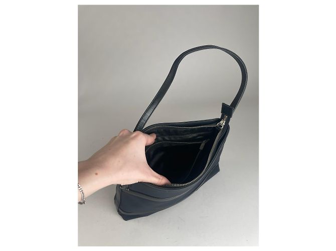 Vintage Courreges Leder Tasche Schwarz - Ansicht 6