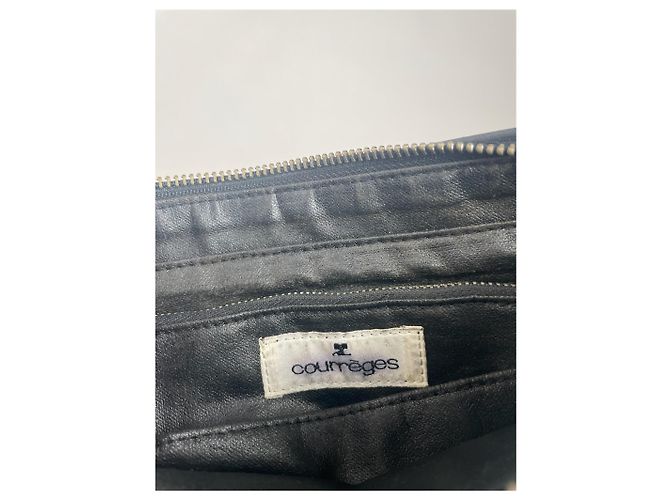 Vintage Courreges Leder Tasche Schwarz - Ansicht 7