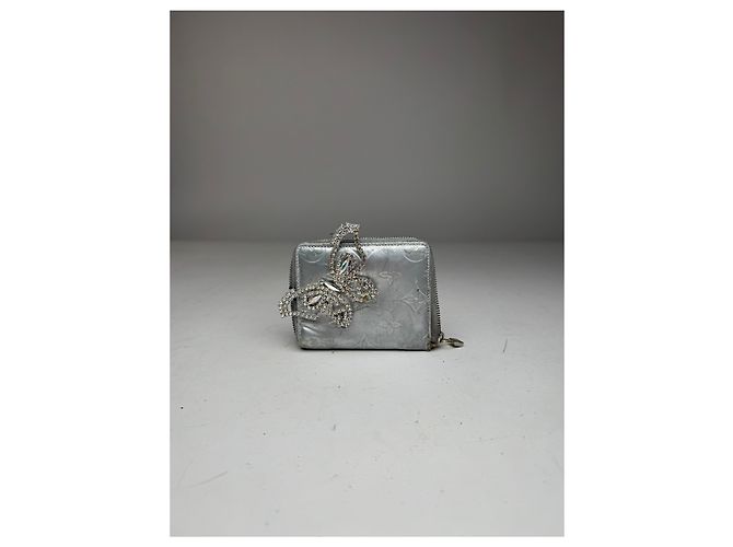Zippy Vintage Louis Vuitton Vernis Leather Wallet Silver Silvery - view 6
