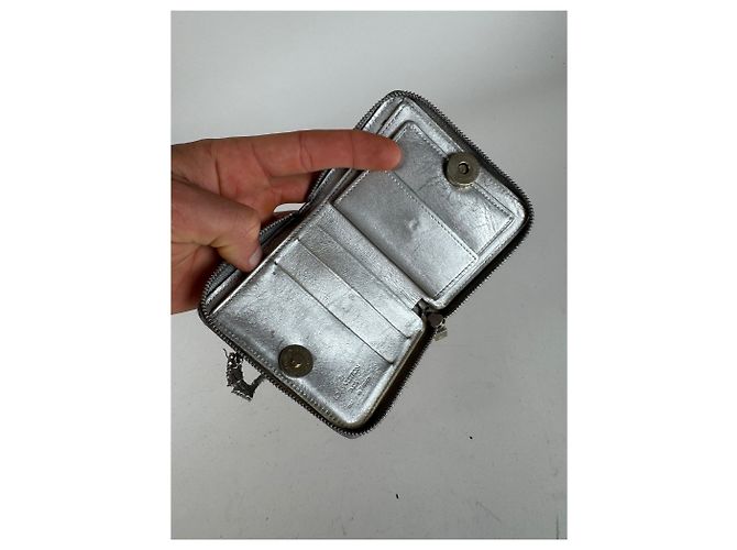 Zippy Vintage Louis Vuitton Vernis Leather Wallet Silver Silvery - view 9