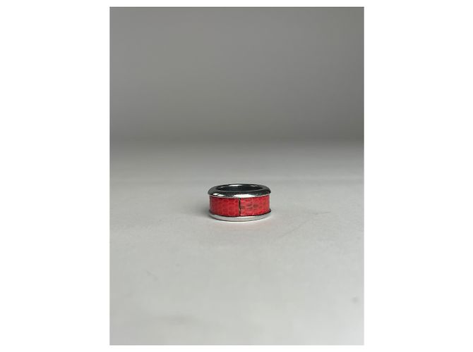 Anello in acciaio vintage Dolce & Gabbana argento/arancione unisex - vista 3