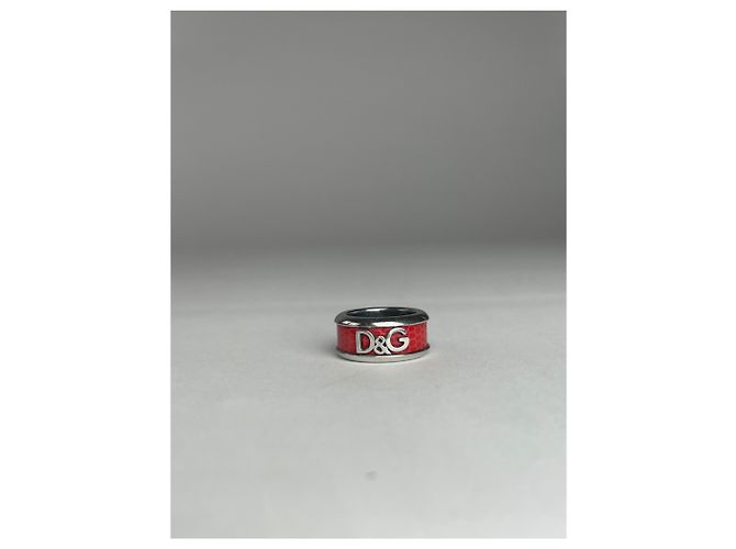 Anello in acciaio vintage Dolce & Gabbana argento/arancione unisex - vista 5