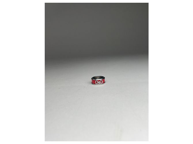 Anello in acciaio vintage Dolce & Gabbana argento/arancione unisex - vista 7