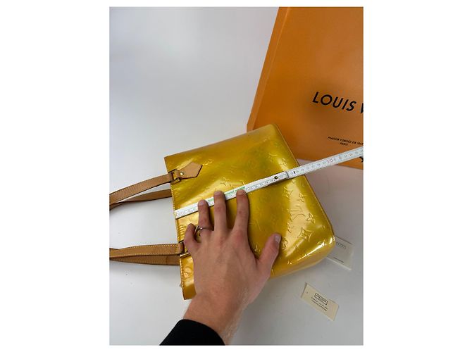 Alma Vintage Louis Vuitton Vernis Leder Tasche Gelb - Ansicht 10