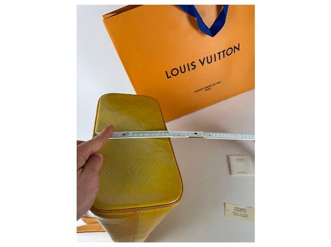 Alma Vintage Louis Vuitton Vernis Leder Tasche Gelb - Ansicht 11