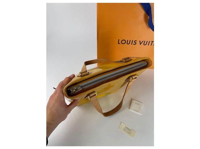 Alma Vintage Louis Vuitton Vernis Leder Tasche Gelb - Ansicht 12