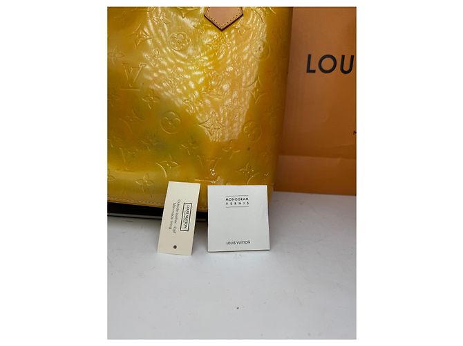 Alma Vintage Louis Vuitton Vernis Leder Tasche Gelb - Ansicht 2