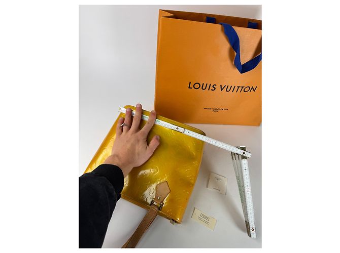 Alma Vintage Louis Vuitton Vernis Leder Tasche Gelb - Ansicht 9