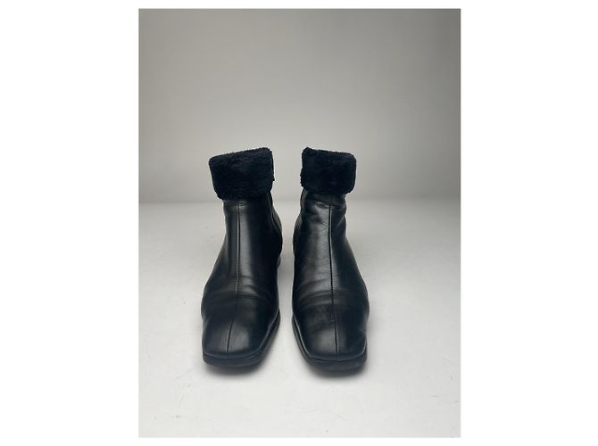 Vintage Yves Saint Laurent Lederstiefel schwarz - Ansicht 2