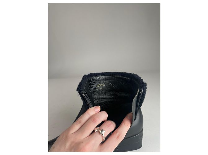 Vintage Yves Saint Laurent Lederstiefel schwarz - Ansicht 4