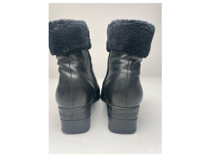 Vintage Yves Saint Laurent Lederstiefel schwarz - Ansicht 7