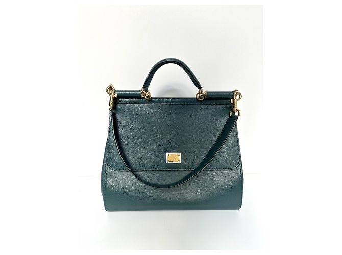 Borsa Dolce & Gabbana Sicily in pelle verde scuro - vista 2
