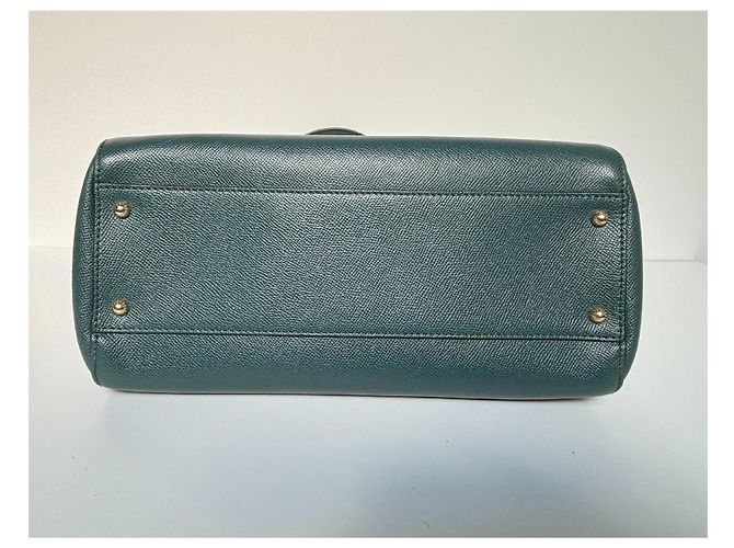 Borsa Dolce & Gabbana Sicily in pelle verde scuro - vista 5