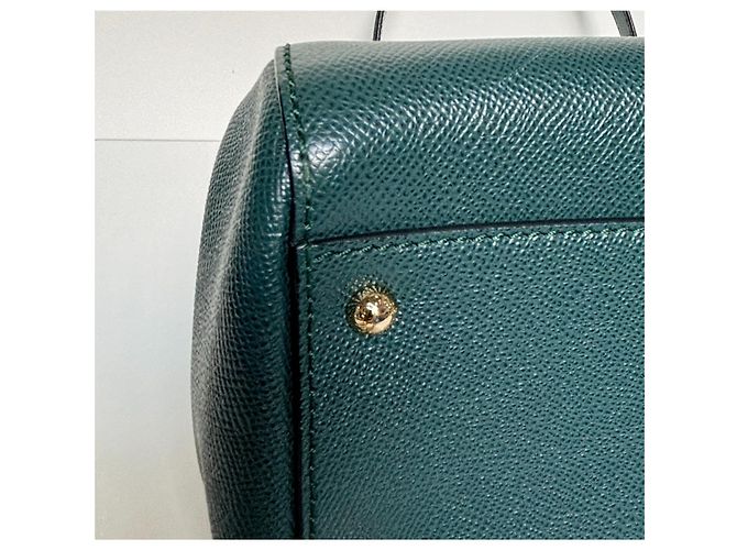 Borsa Dolce & Gabbana Sicily in pelle verde scuro - vista 6