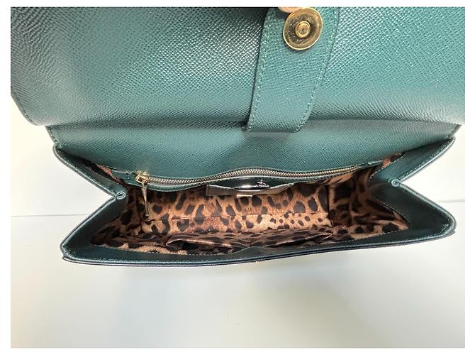 Borsa Dolce & Gabbana Sicily in pelle verde scuro - vista 7