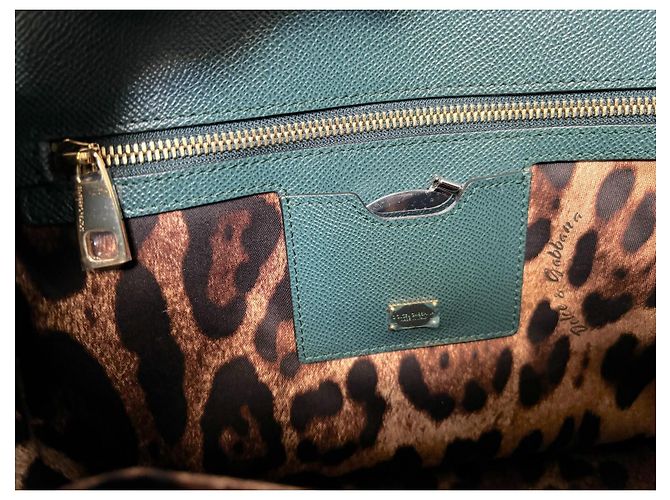 Borsa Dolce & Gabbana Sicily in pelle verde scuro - vista 8
