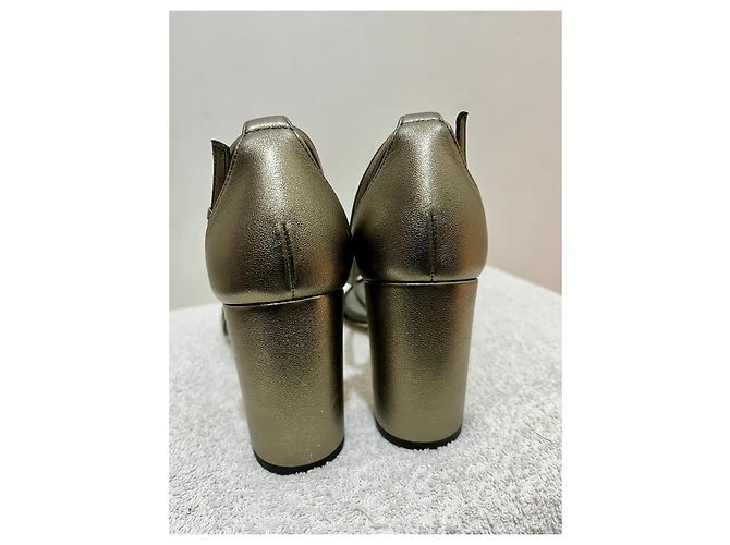 Bottega Veneta Sandali con tacco argento con design intrecciato - vista 8