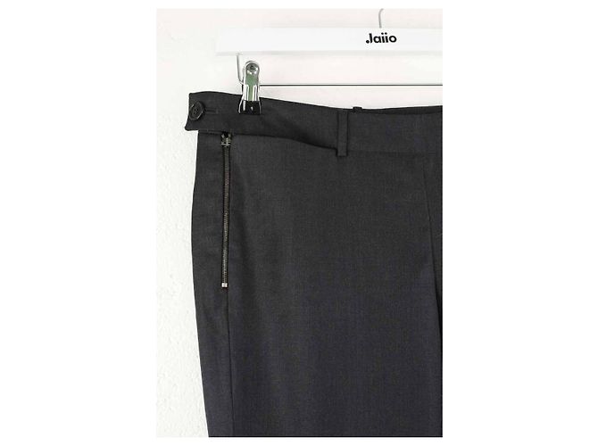 Chanel Pantalones rectos de algodón gris - vista 2