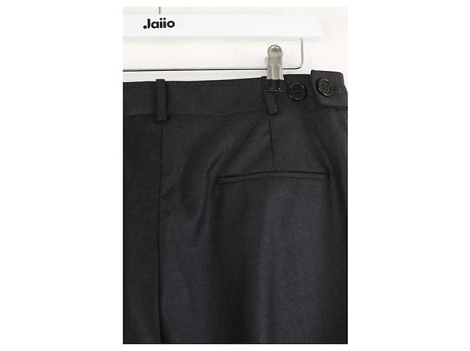 Chanel Pantalones rectos de algodón gris - vista 4